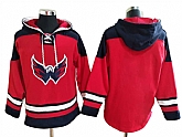 Capitals Blank Red All Stitched Pullover Hoodie